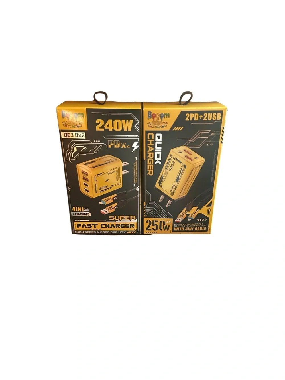 240W Fast USB-C PD & USB Wall Charger - Yellow